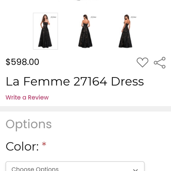 Steal the spotlight in La Femme 27164 black floor length strapless A-line gown. - Picture 8 of 16